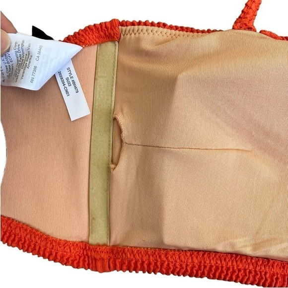 NWT J. Crew Retro Scrunchie Sweetheart Bikini Top in Vivid Flame Coral Red Sz 3X - Picture 11 of 16